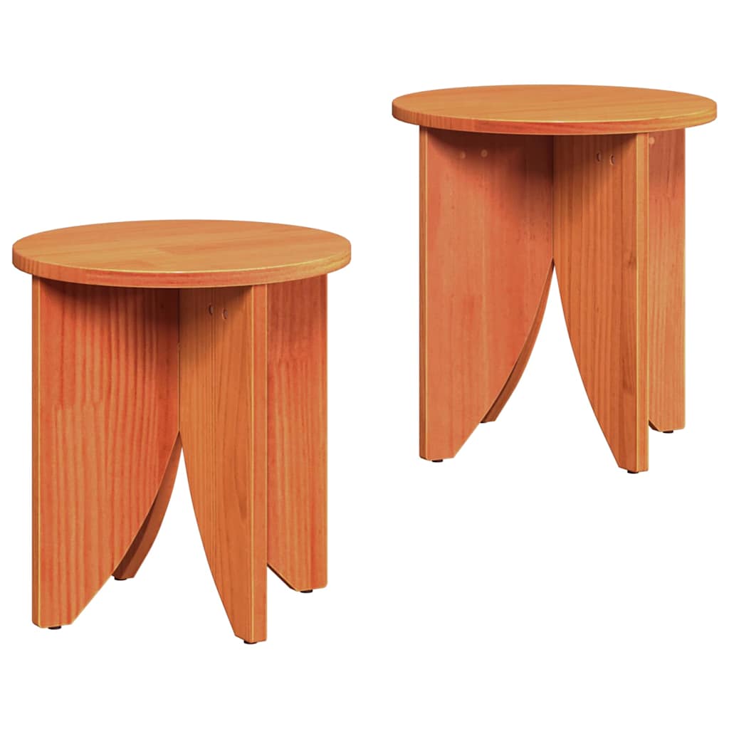 2 uds Mesas de Centro - Mesas de Café 41x41 Marrón
