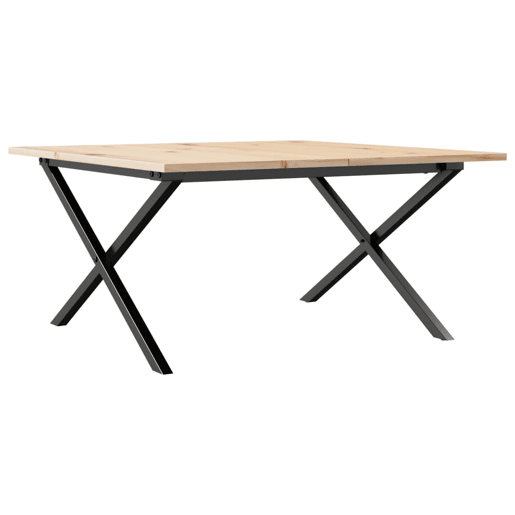 Mesa de Centro, Mesa baixa, estrutura em X 90x90x45 cm pinho e aço