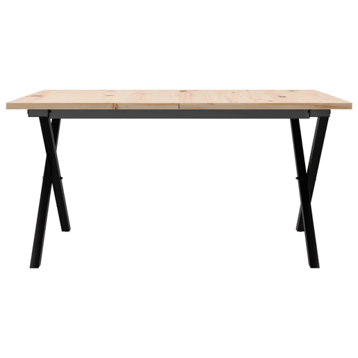Mesa de Centro, Mesa baixa, estrutura em X 90x90x45 cm pinho e aço