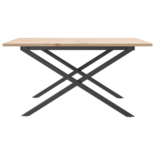 Mesa de Centro, Mesa baixa, estrutura em X 90x90x45 cm pinho e aço