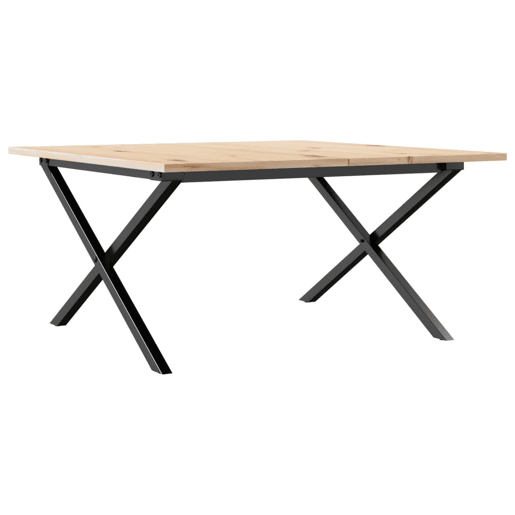 Mesa de Centro, Mesa baixa, estrutura em X 90x90x45 cm pinho e aço