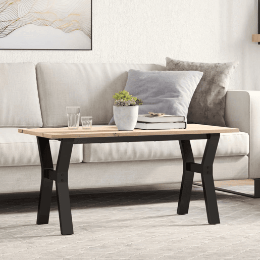 Mesa de Centro, Mesa baixa, estrutura em Y 100x50x45cm pinho e aço