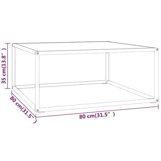 Mesa de Centro, Mesa baixa, 80x80x35 cm vidro mármore branco Mesa de Centro, Mesa baixa, 80x80x35 cm vidro mármore branco