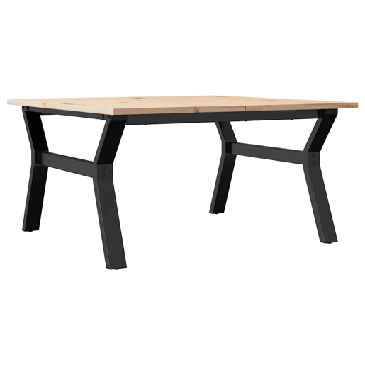 Mesa de Centro, Mesa baixa, estrutura em Y 90x90x45 cm pinho e aço