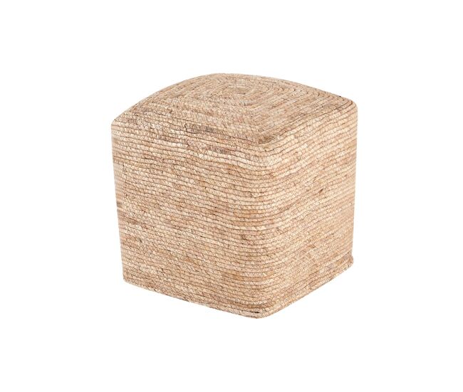 Puff en rattan suzzette natural y beige para hogar moderno mueble de almacenaje - homekit