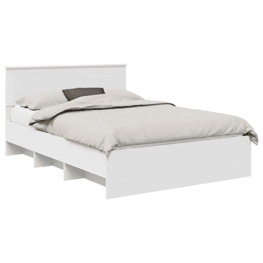 Estrutura De Cama De Casal Simple - Branco 140 x 200 cm Madeira processada Estrutura De Cama De Casal Simple - Branco 140 x 200 cm Madeira processada