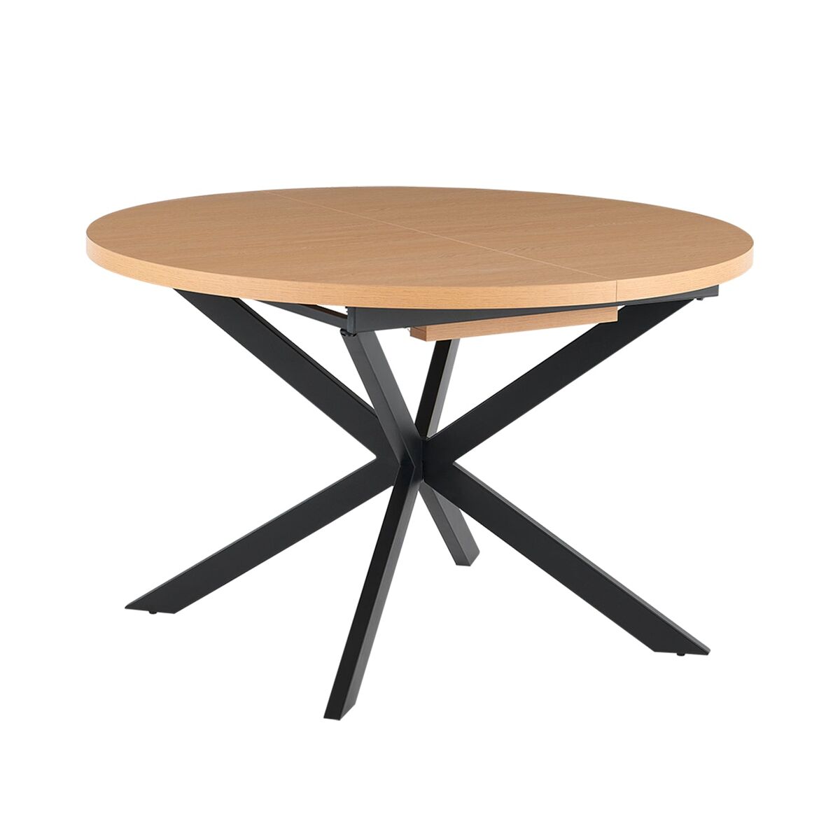 Mesa de comedor redonda extensible elvia natural y madera para hogar moderno mueble de almacenaje - homekit