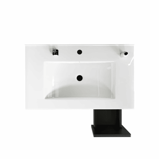 Móvel de casa de banho de 76 cm - amplo espaço de arrumação, 1 porta com fecho suave e 3 gavetas - preto
