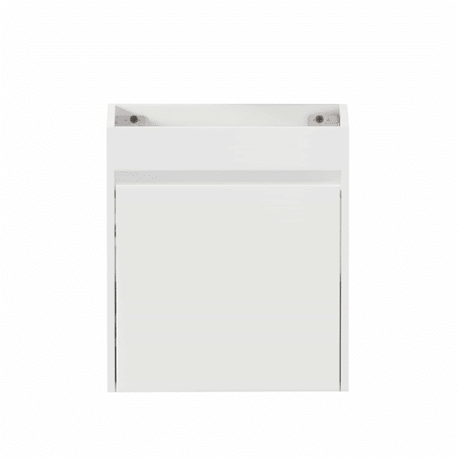 Móvel de casa de banho de 46 cm - amplo espaço de arrumação com 1 porta com fecho suave - branco