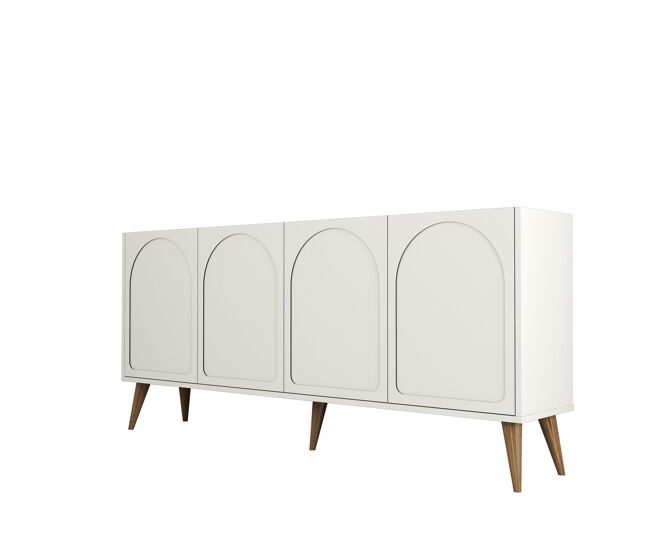 Aparador de madera <<Lyon>> - 180 x 35 x 81 cm - Color crema