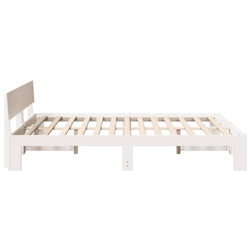 Estrutura da Cama de casal simple com cabeceira Branco 140 x 200 cm