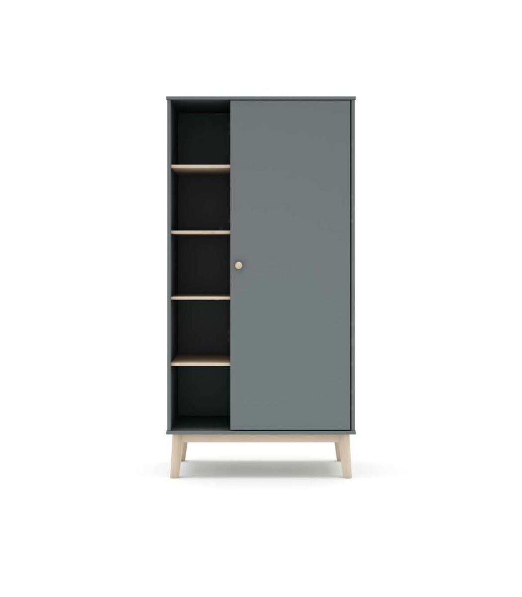 Armario 1 puerta con estantes para almacenamiento práctico 90 Verde