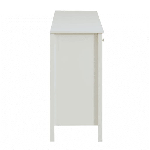Aparador de sala de jantar - 2 gavetas e 4 portas, estilo elegante, puxadores dourados, grande capacidade de arrumação - branco