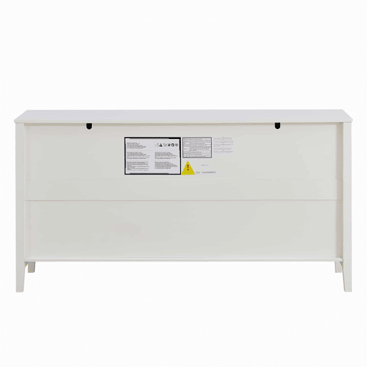 Aparador de sala de jantar - 2 gavetas e 4 portas, estilo elegante, puxadores dourados, grande capacidade de arrumação - branco