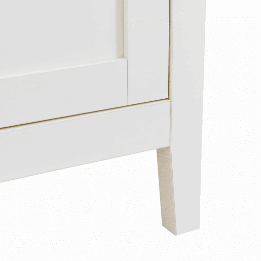 Aparador de sala de jantar - 2 gavetas e 4 portas, estilo elegante, puxadores dourados, grande capacidade de arrumação - branco