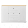 Aparador moderno com 3 gavetas e portas tipo frigorífico - elegante para a sala de jantar, sala de estar e hall de entrada - Branco