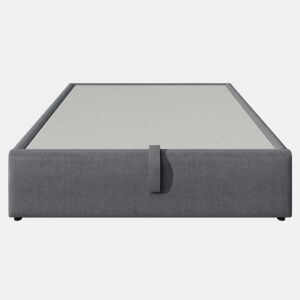 Cama de casal estofada 160x200 cm - cama com arrumação, porta USB-C, base de ripas completa, sem cabeceira, algodão - cinzento