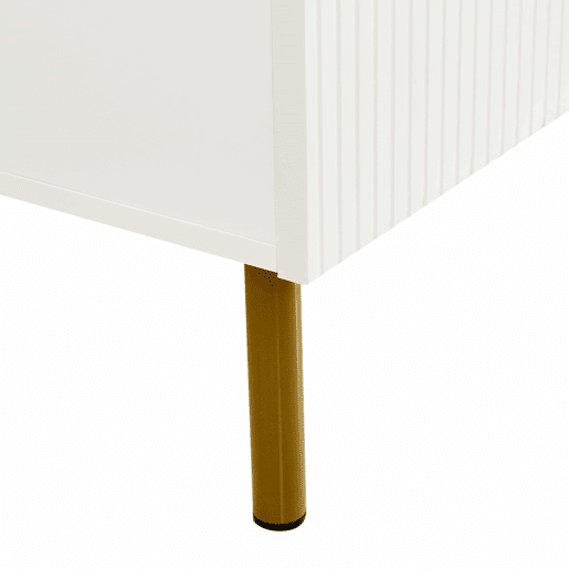 Aparador moderno - MDF com puxadores em liga de zinco e pés em aço, design elegante para a sala de estar, quarto e hall de entrada - Branco
