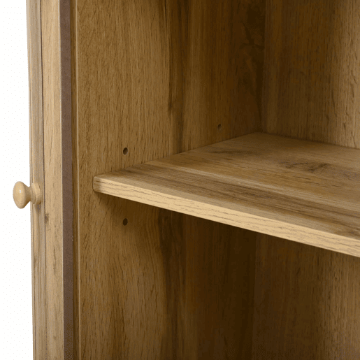 Aparador u2014 design com ranhuras, 2 portas de correr, 3 gavetas, compartimentos com altura ajustável, pés em madeira maciça, estilo escandinavo moderno, MDF - natural
