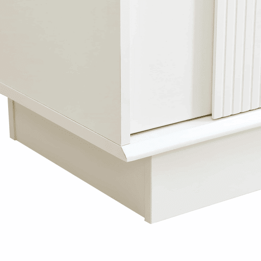 Aparador moderno de 160 cm - 4 portas arredondadas, estrutura em MDF com acabamento mate, solução de arrumação elegante e funcional para a sala de estar e a sala de jantar - branco