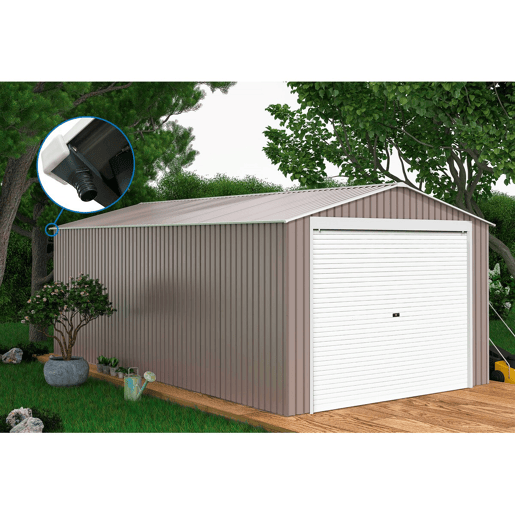 Garagem metálica evada - 18,56m² com painéis solares