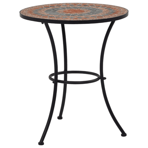 vidaXL Mesa bistrô em mosaico 60 cm cerâmica laranjacinzento