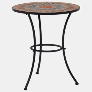 vidaXL Mesa bistrô em mosaico 60 cm cerâmica laranjacinzento