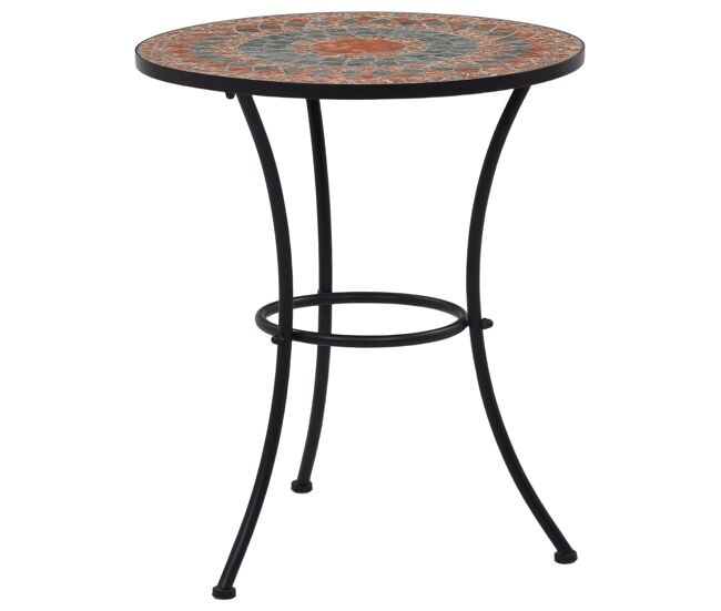 Vidaxl mesa bistró de mosaico cerámica naranja/gris 60 cm