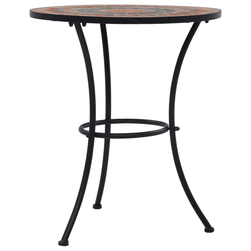 vidaXL Mesa bistrô em mosaico 60 cm cerâmica laranjacinzento