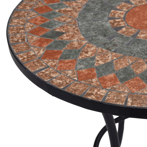 vidaXL Mesa bistrô em mosaico 60 cm cerâmica laranjacinzento