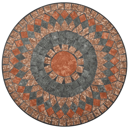 vidaXL Mesa bistrô em mosaico 60 cm cerâmica laranjacinzento
