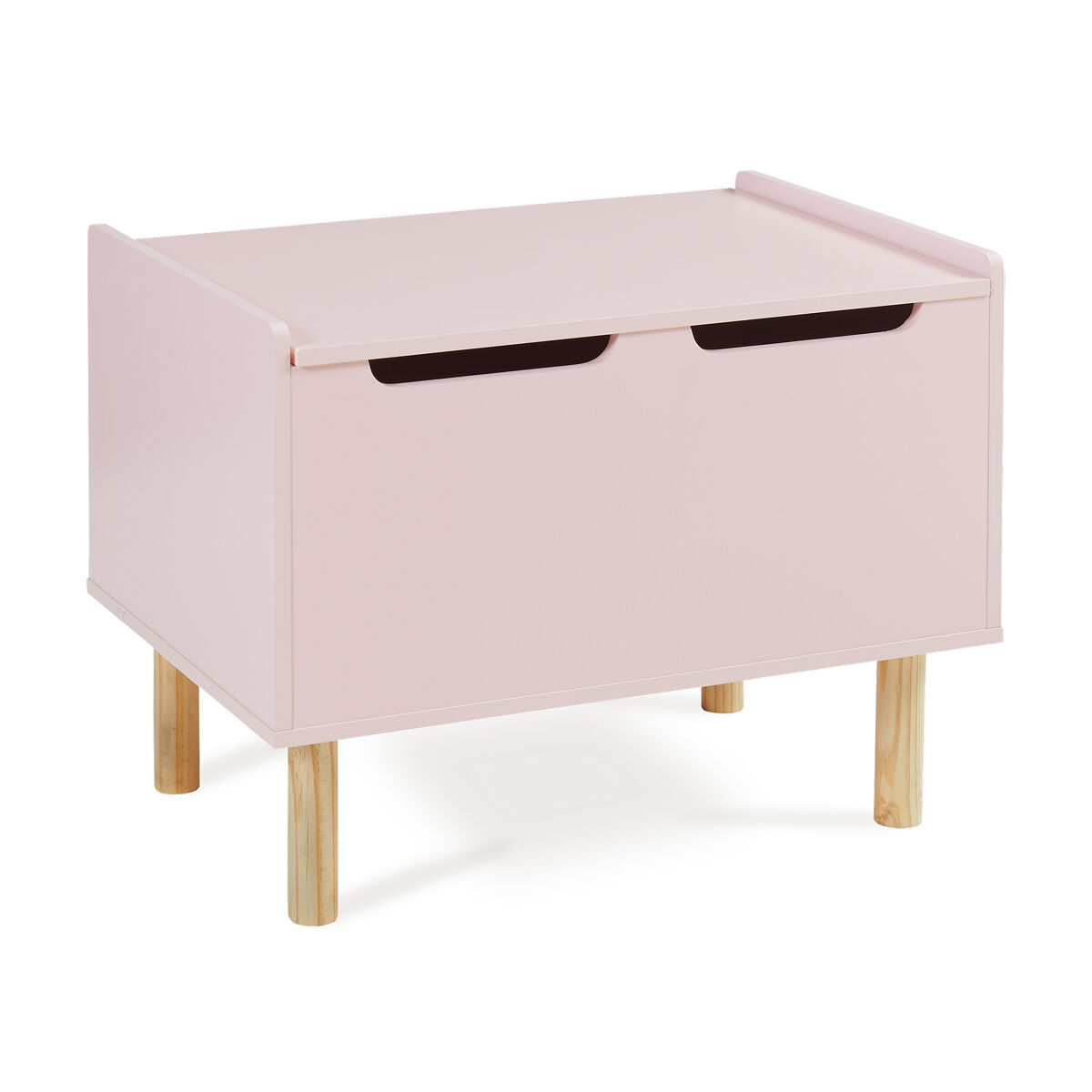 Baúl juguetero virer con tapa 60x40x45cm - rosa [en.casa]