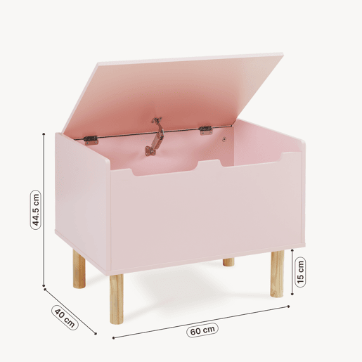 Caixa de brinquedos Virer com tampa 60x40x45 cm cor-de-rosa en.casa