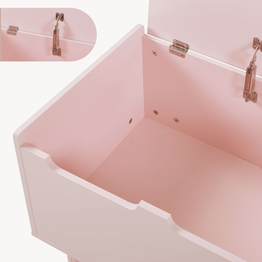 Caixa de brinquedos Virer com tampa 60x40x45 cm cor-de-rosa en.casa