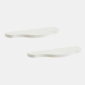 Conjunto de prateleiras de parede para crianças 2 peças Sirlstalo 57x19x3 cm Branco en.casa