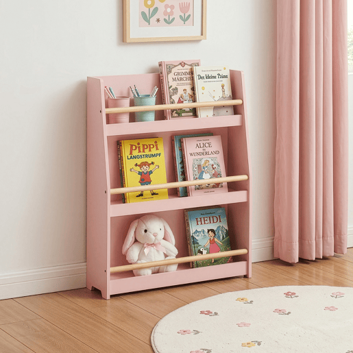 Estante de livros para crianças Virer com 3 níveis 78 x 60 x 18 cm Rosa