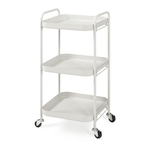 Carrinho de servir Kelevn 3 níveis aço 67x33x31 cm Cinzento en.casa