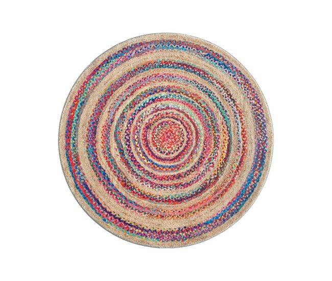 Alfombra redonda ø 90 cm, multi beige