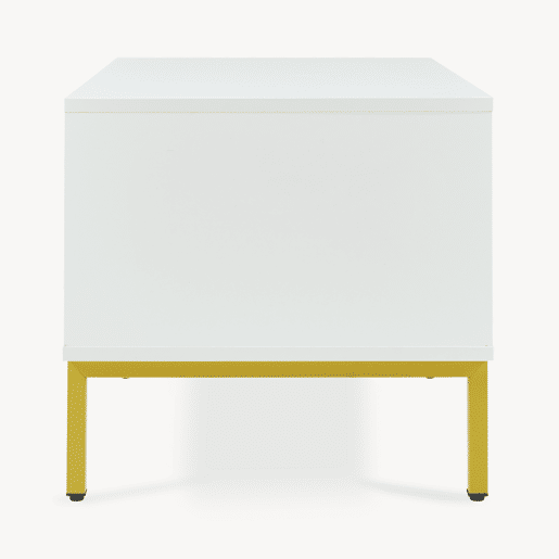 Mesa de centro Reyri com porta 80x45x42 cm Brancadourada en.casa
