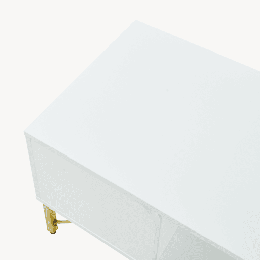 Mesa de centro Reyri com porta 80x45x42 cm Brancadourada en.casa