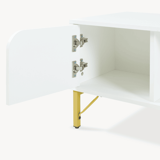 Mesa de centro Reyri com porta 80x45x42 cm Brancadourada en.casa