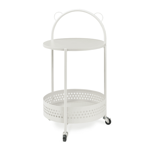 Carrinho de serviço Jässaatka 2 prateleiras redondas aço 76xØ40 cm cinzento en.casa