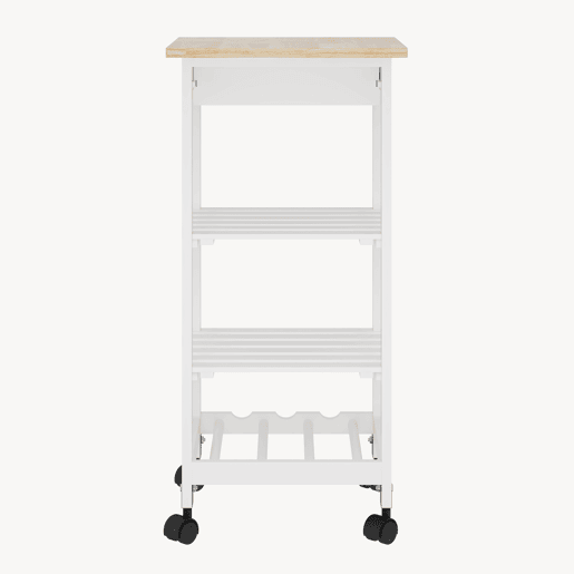 Carrinho de serviço Biel 3 prateleiras 1 gaveta 76x37x37 cm Branco  Madeira en.casa