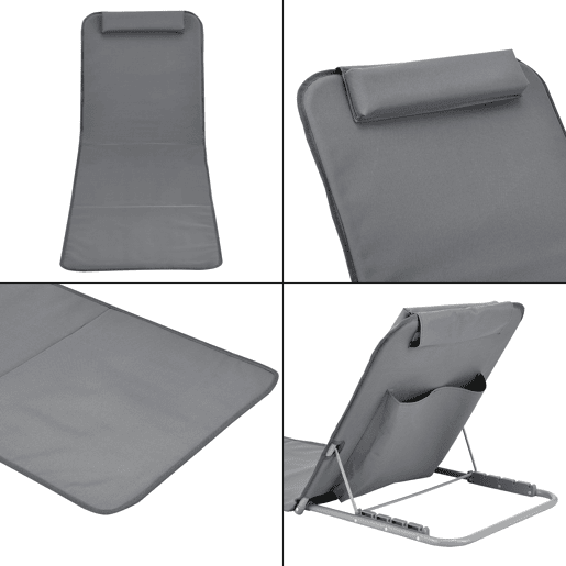 Conjunto de 2 x tapete de praia Donostia 143 x 48 cm cinzento escuro en.casa