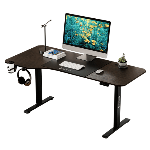 Secretária regulável em altura Stryn aglomeradoaço 160x75cm - Aspeto de nogueira pro.tec