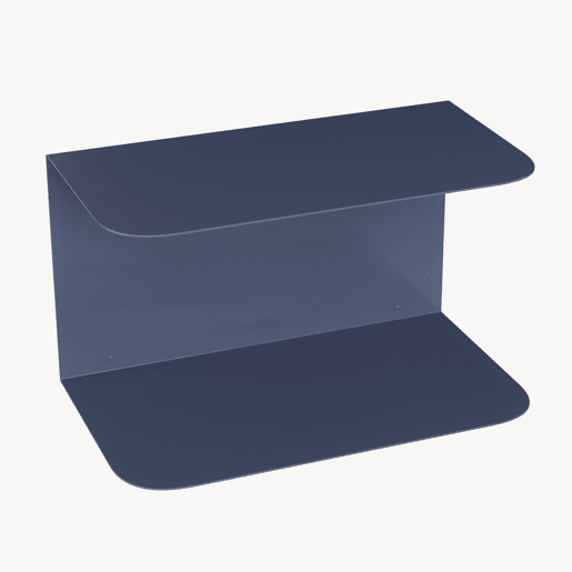 Conjunto de 2 mesas de cabeceira de parede Notodden aço 40x23x23 cm Azul en.casa