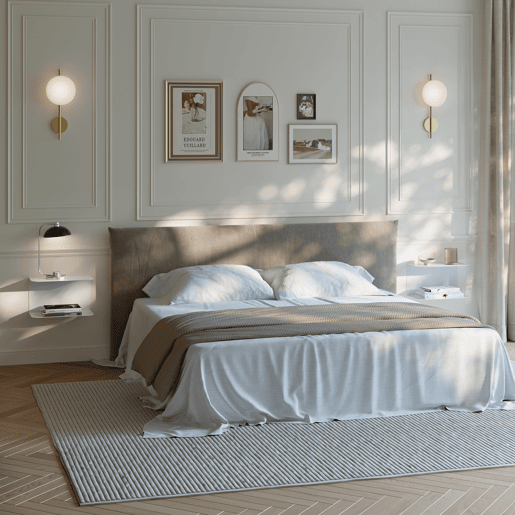 Conjunto de 2 mesas de cabeceira de parede Notodden aço 40x23x23 cm Branco en.casa