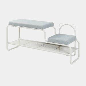 Banco para sapatos crianças Jässaatka aço 100x32x46 cm cinzento en.casa