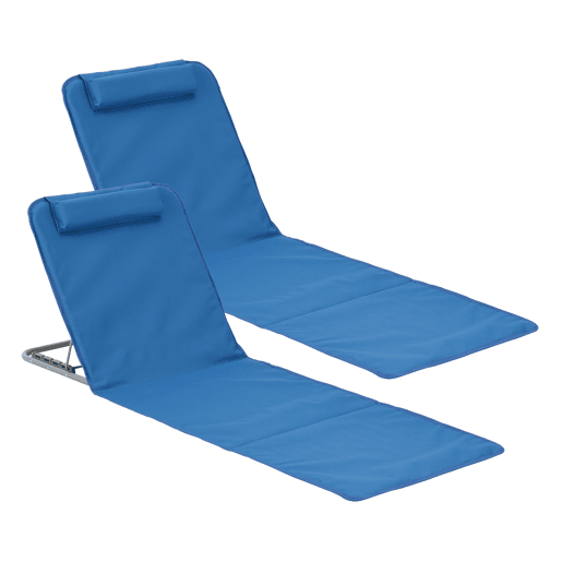 Conjunto de 2 x Tapete de praia Donostia 143 x 48 cm Azul en.casa