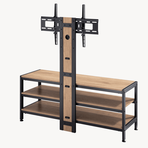 Suporte de TV com mesa de TV 70 Stockholm 120x40x108 cm pretocarvalho pro.tec